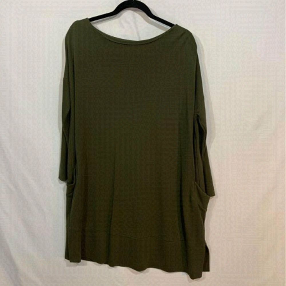 Cos boat neck dress. Large pockets. Army green. Rayon. Size small. Oversized fit